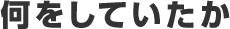 何をしていたか